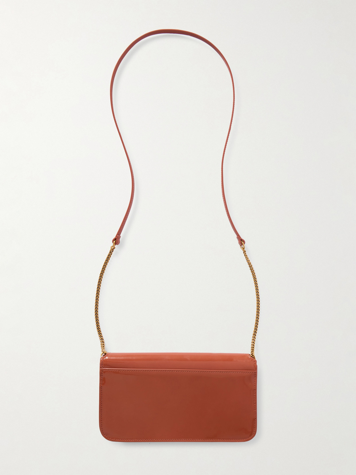 Saint Laurent Cassandre Strap Leather Phone Case In Red