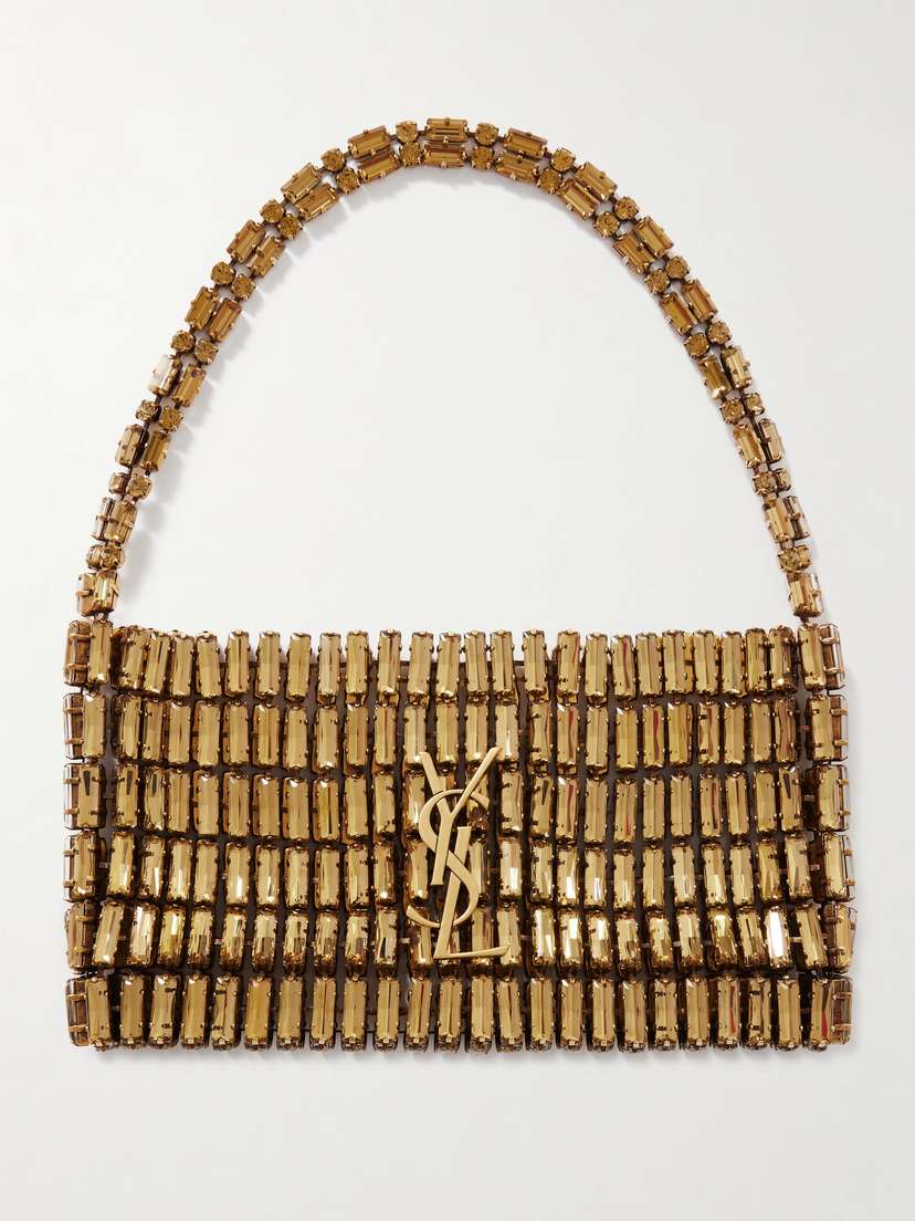 Saint Laurent Crystal-embellished Chainmail Shoulder Bag