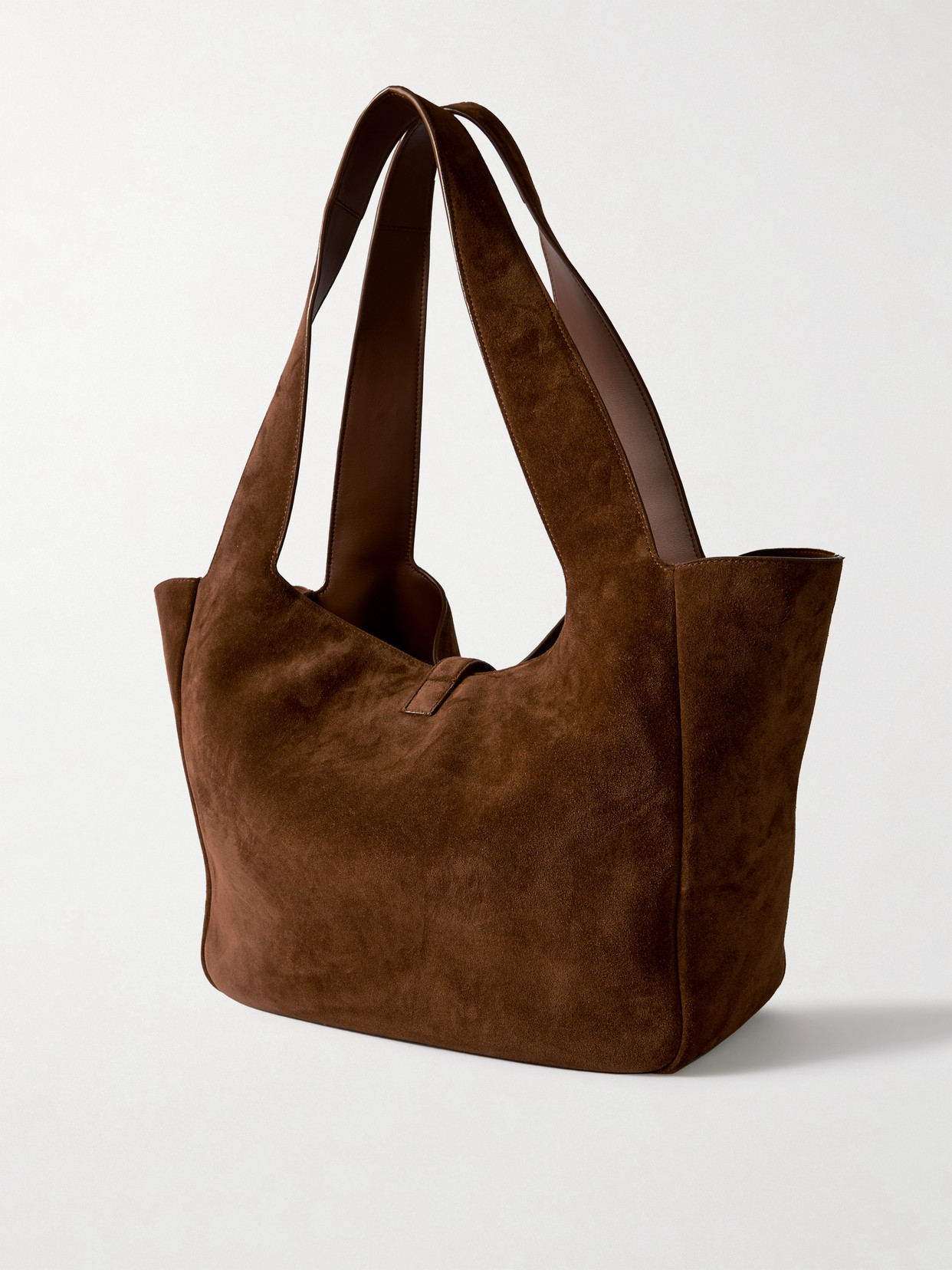 Saint Laurent Le 5 À 7 Bea Suede Tote In Brown