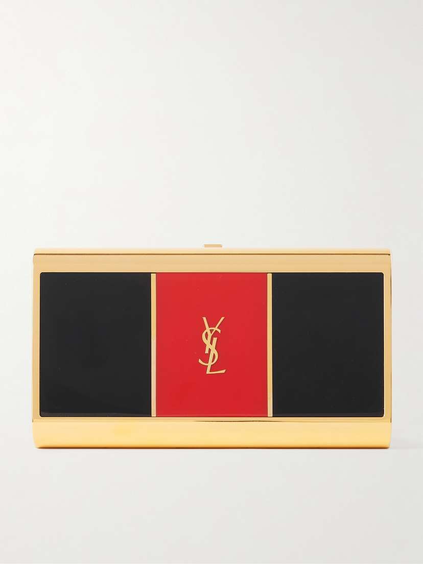 Saint Laurent Evening Gold-tone And Enamel Clutch