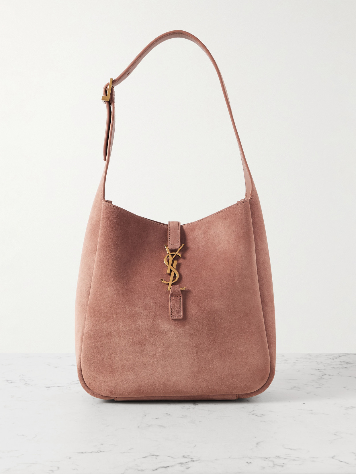 SAINT LAURENT - Le 5 À 7 Supple Small Suede Shoulder Bag - Pink