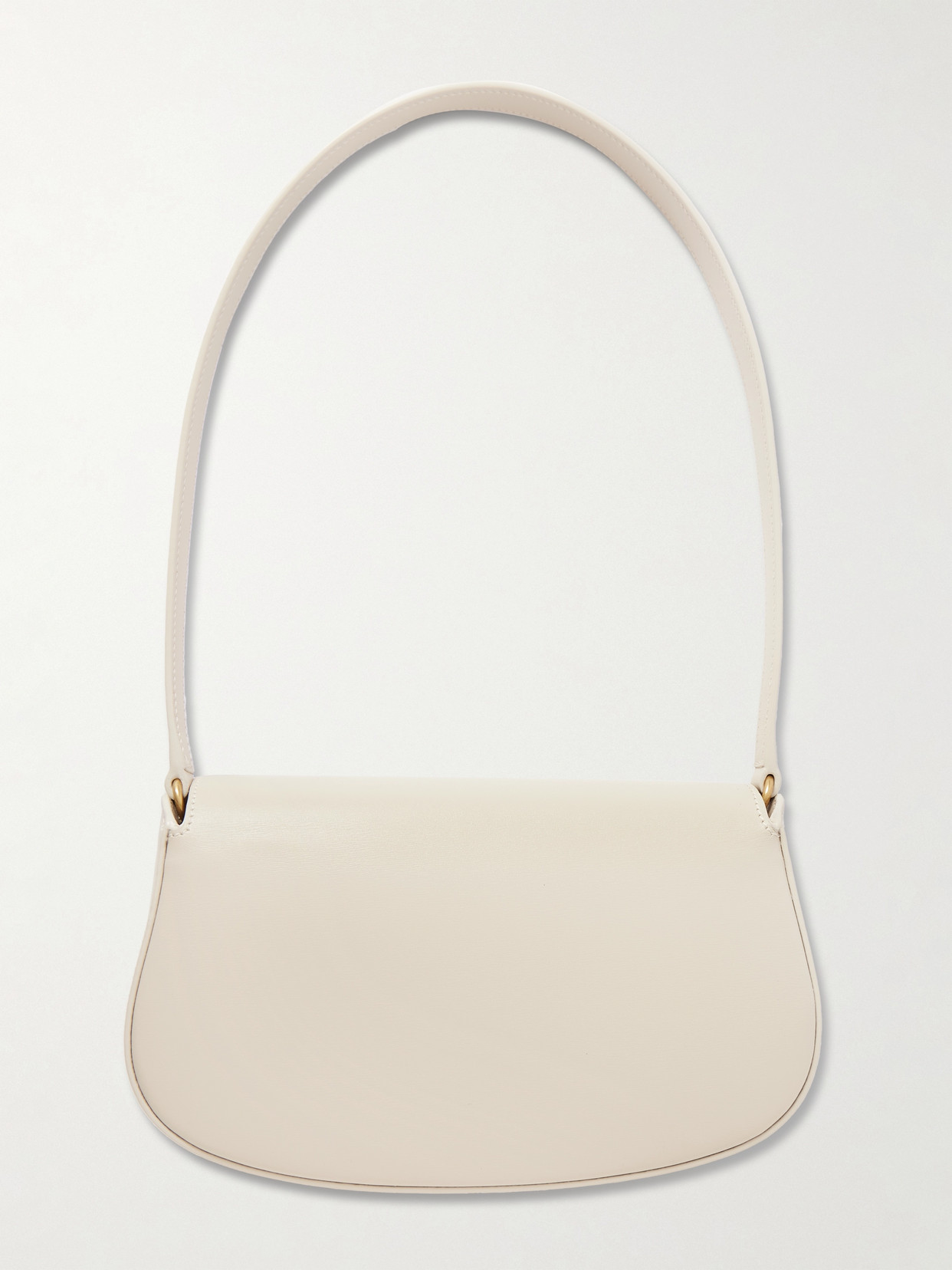 Saint Laurent Voltaire Mini Leather Shoulder Bag In Off-white