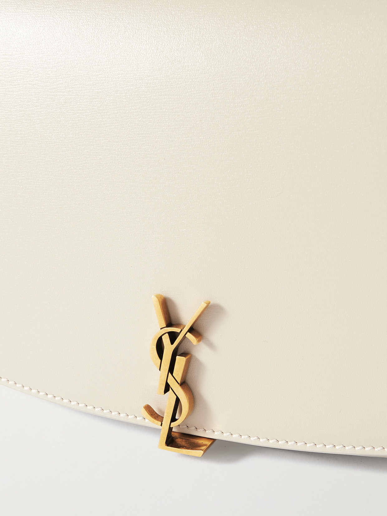 Saint Laurent Voltaire Mini Leather Shoulder Bag In Off-white