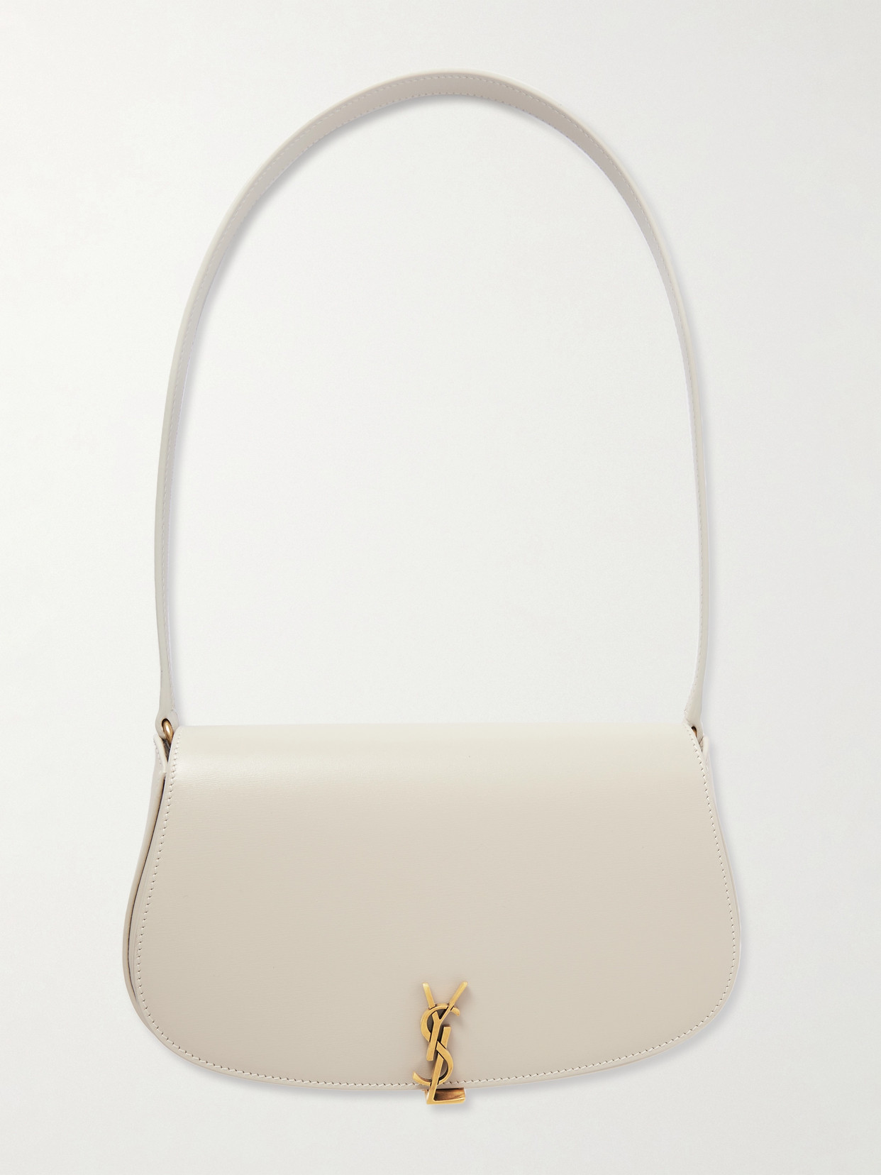 Saint Laurent Voltaire Mini Leather Shoulder Bag In Off-white