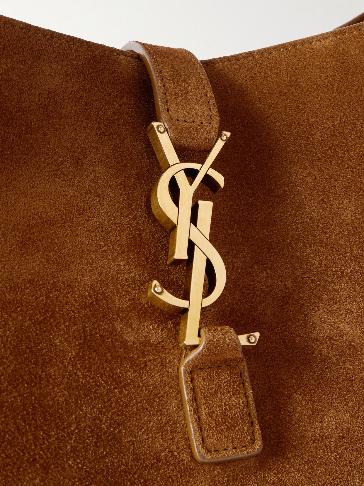 Saint Laurent Le 5 À 7 Suede Shoulder Bag In Brown
