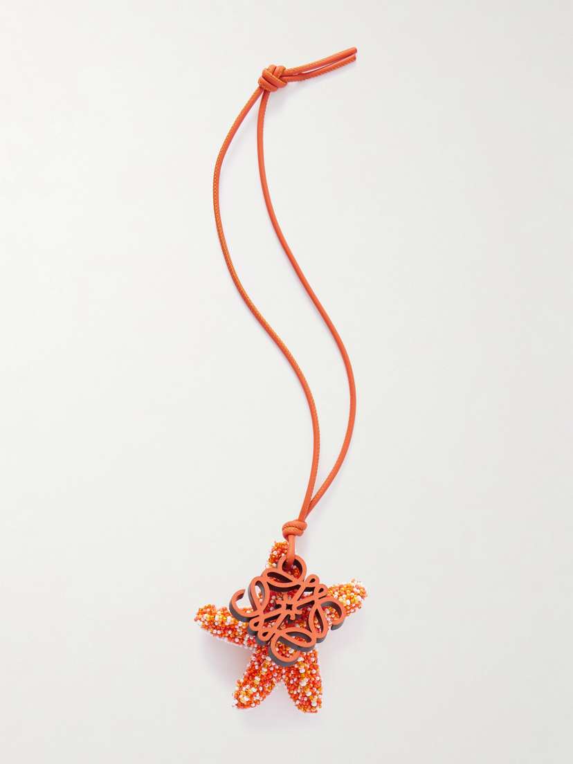 Loewe + Paula's Ibiza Star Anagram Beaded Leather Bag Charm