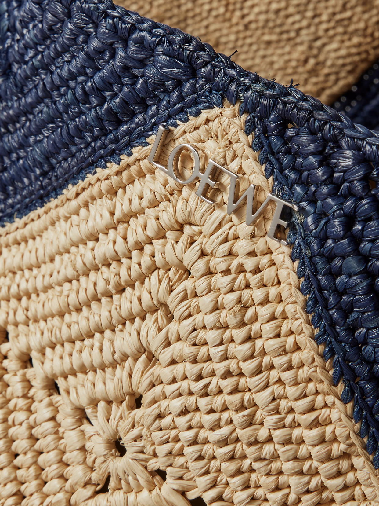 Loewe + Paula's Ibiza Xxl Puzzle Fold Leather-trimmed Raffia Tote Bag In Neutrals