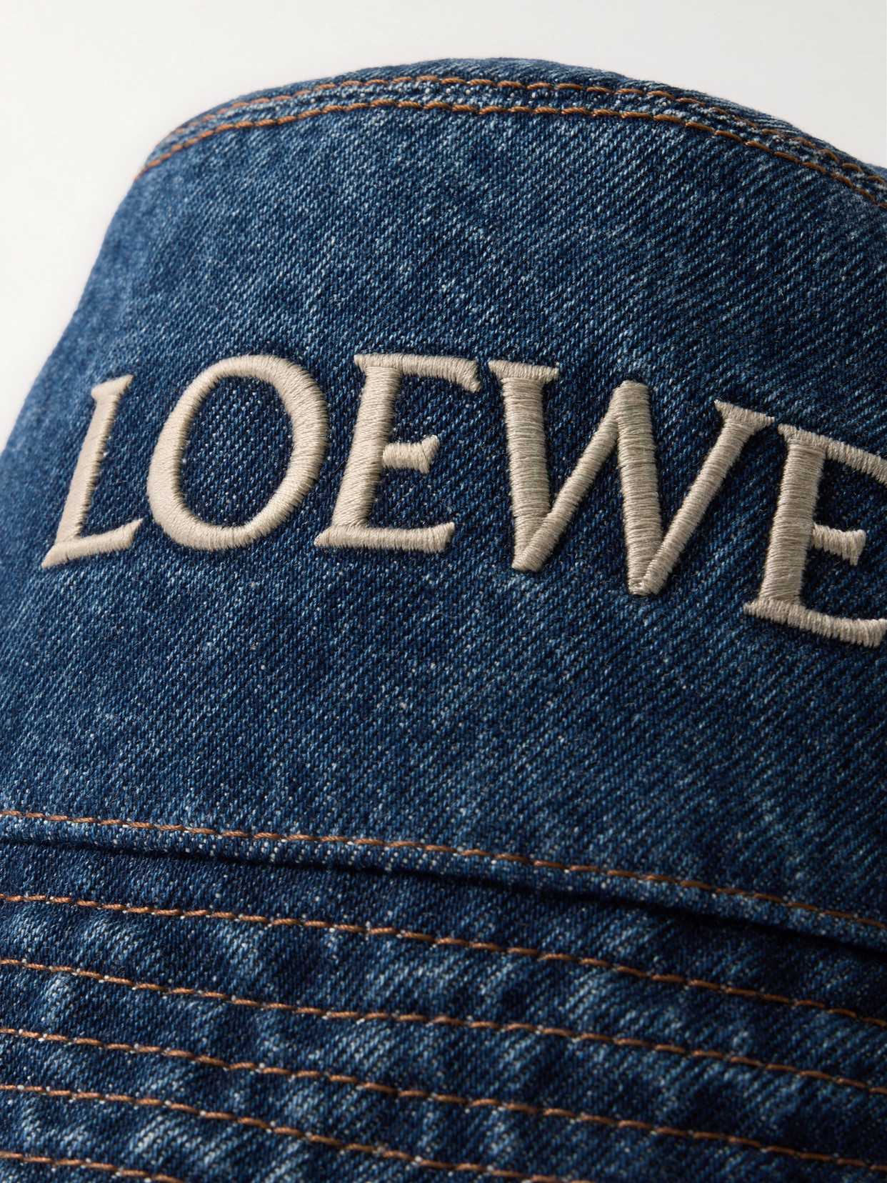 Loewe Denim Bucket Hat In Blue