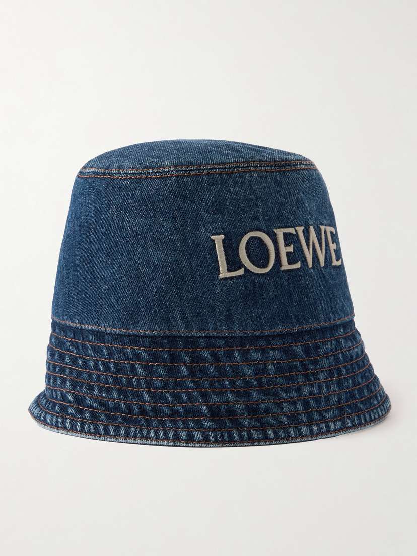 Loewe + Paula's Ibiza Embroidered Denim Bucket Hat - Women's Accessories
