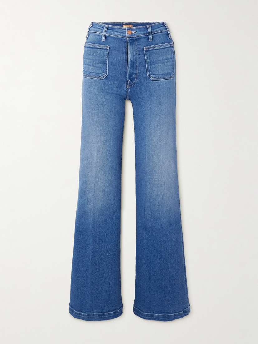 Mother The Hustler Roller High-rise Wide-leg Jeans