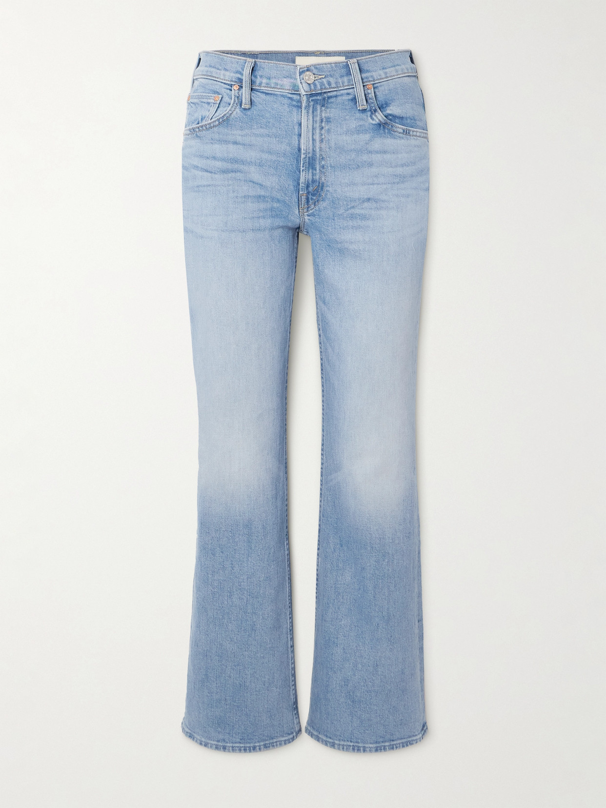 Mother Bookie Flood High-rise Bootcut Jeans In Blue