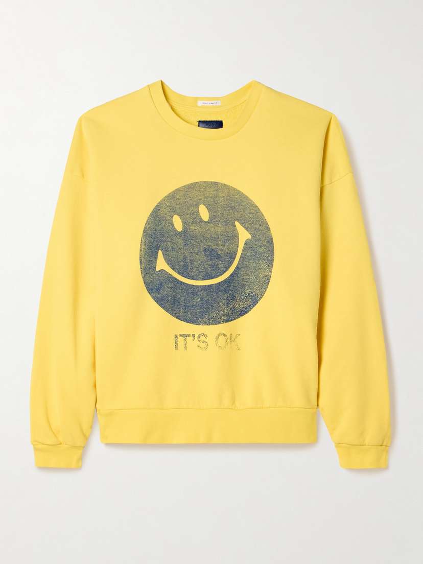 Mother The Drop Square Printed Cotton-jersey Sweatshirt