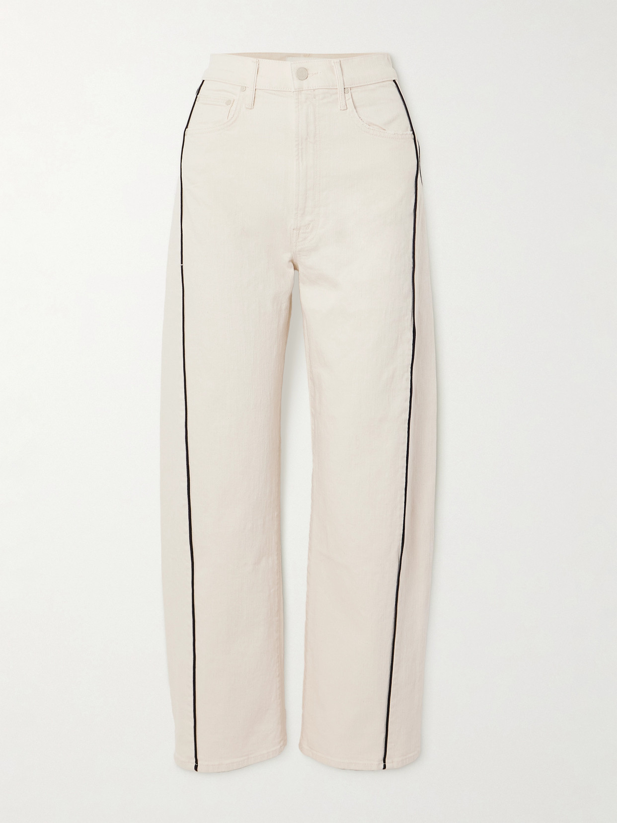 Mother The Half Pipe High-rise Barrel-leg Jeans In Cream