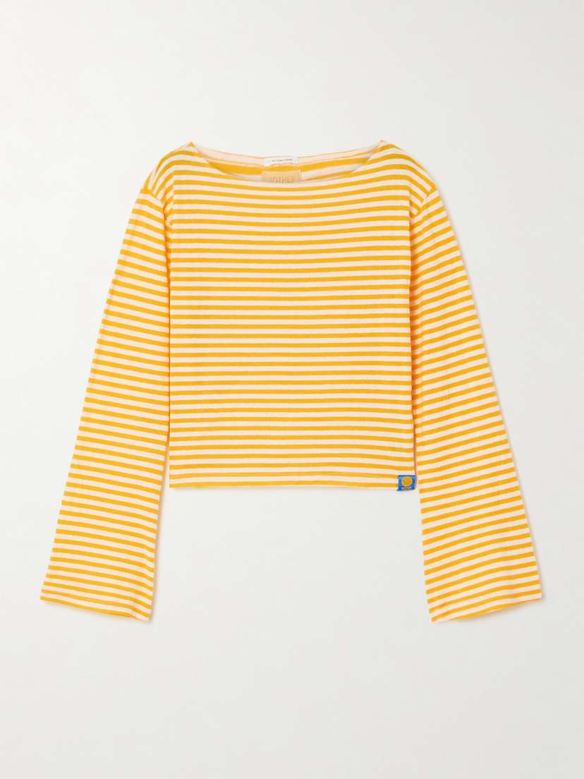 Mother The Skipper Bell Striped Stretch-cotton Sweater