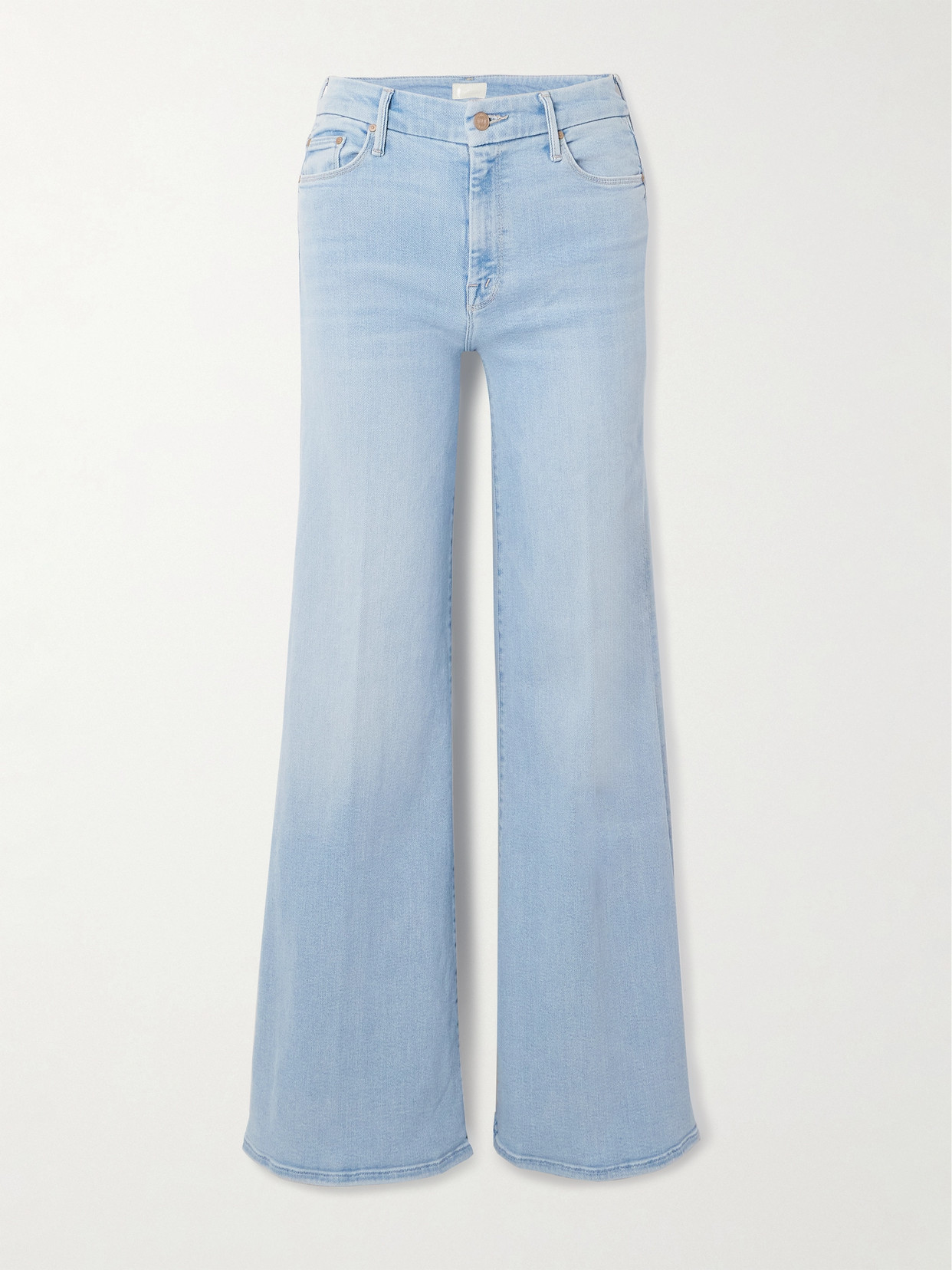 Mother The Roller Sneak High-rise Wide-leg Jeans In Blue