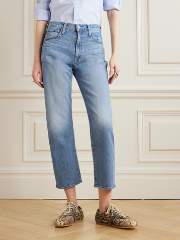 MOTHER The Ditcher Zip cropped straight-leg jeans