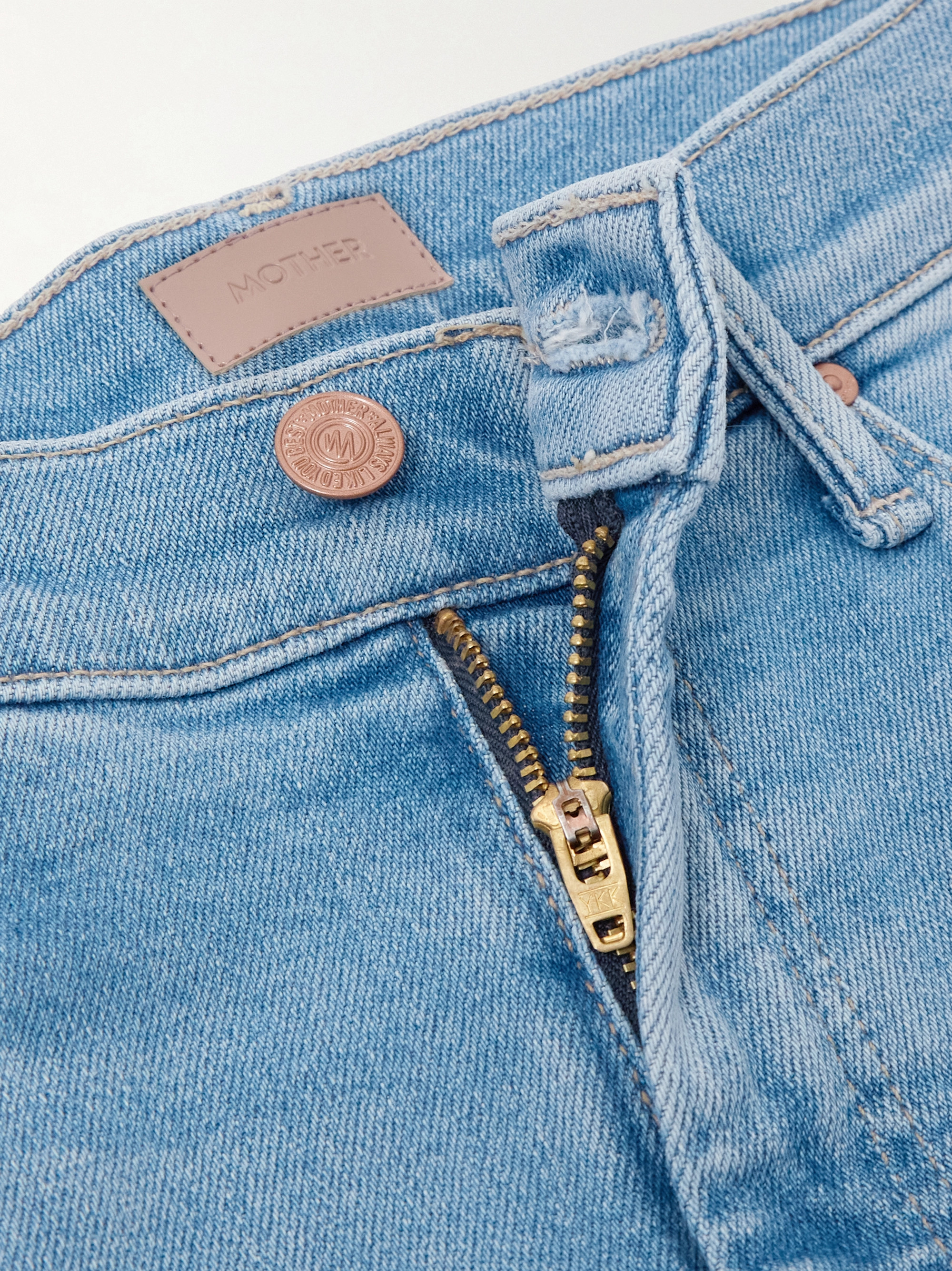 MOTHER The Kick It Ankle Fray distressed high-rise straight-leg jeans thumbnail
