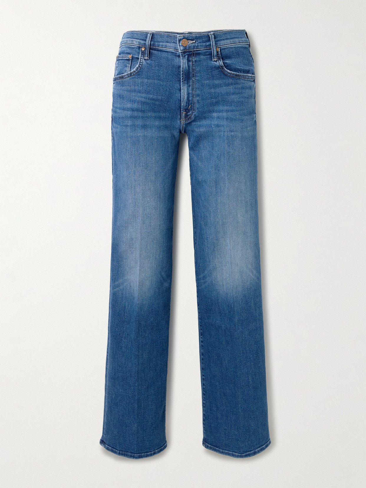 Mother The Mid-rise Rambler Zip Ankle Fray Jeans In Blue