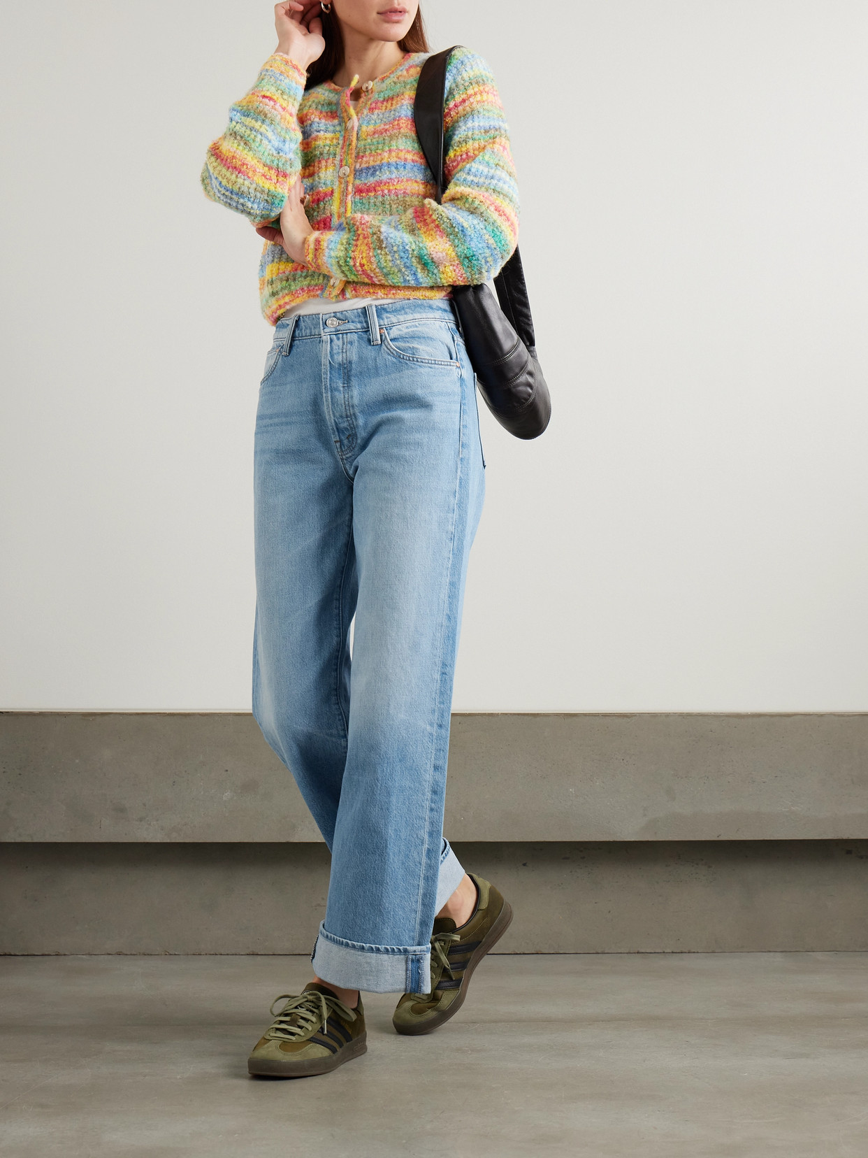 MOTHER CROPPED ALPACA-BLEND CARDIGAN