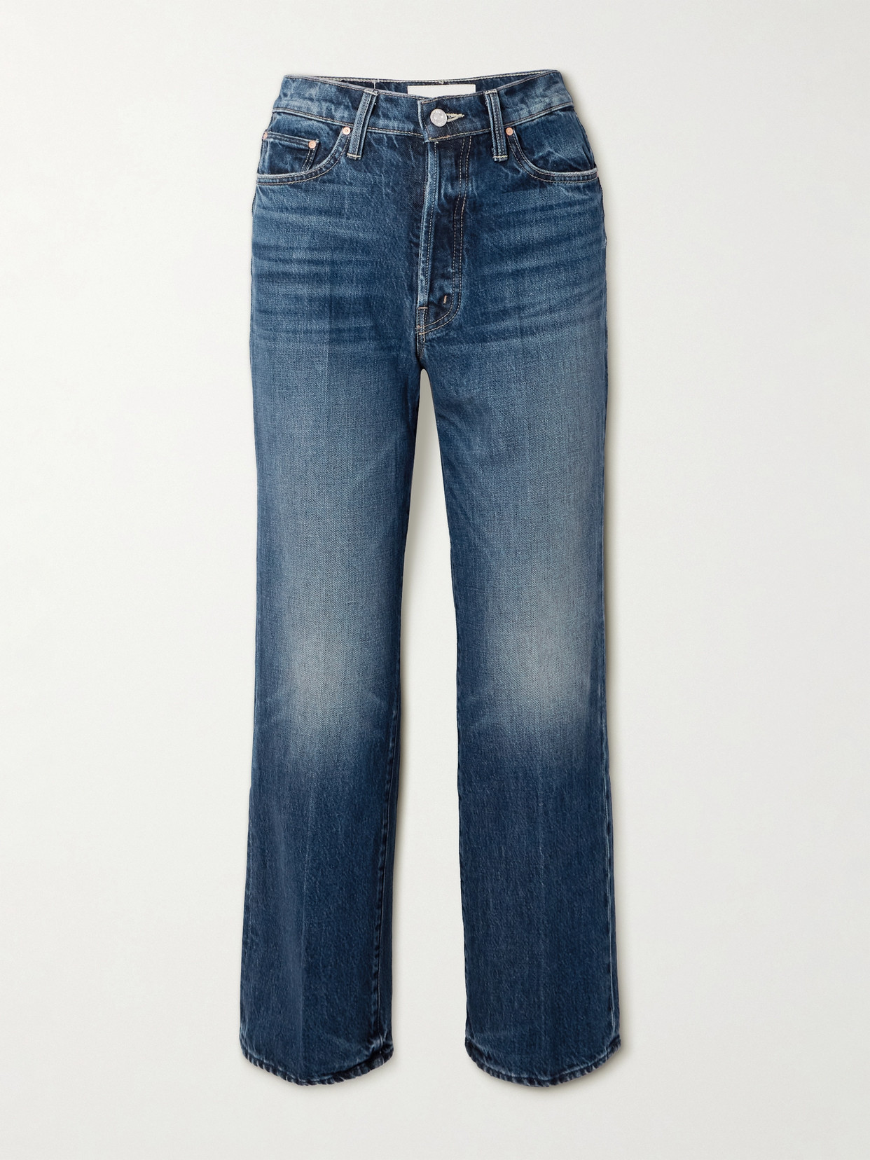 Mother The Rambler Ankle Fray Jeans In Blue