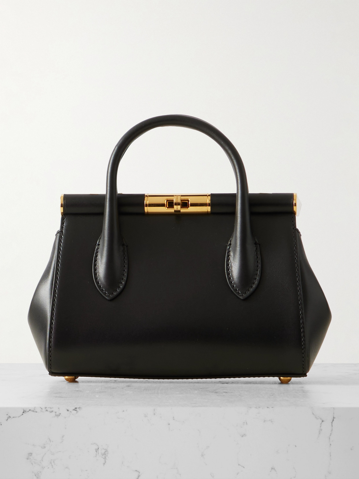 Dolce & Gabbana Marlene Day Mini Leather Tote In Black