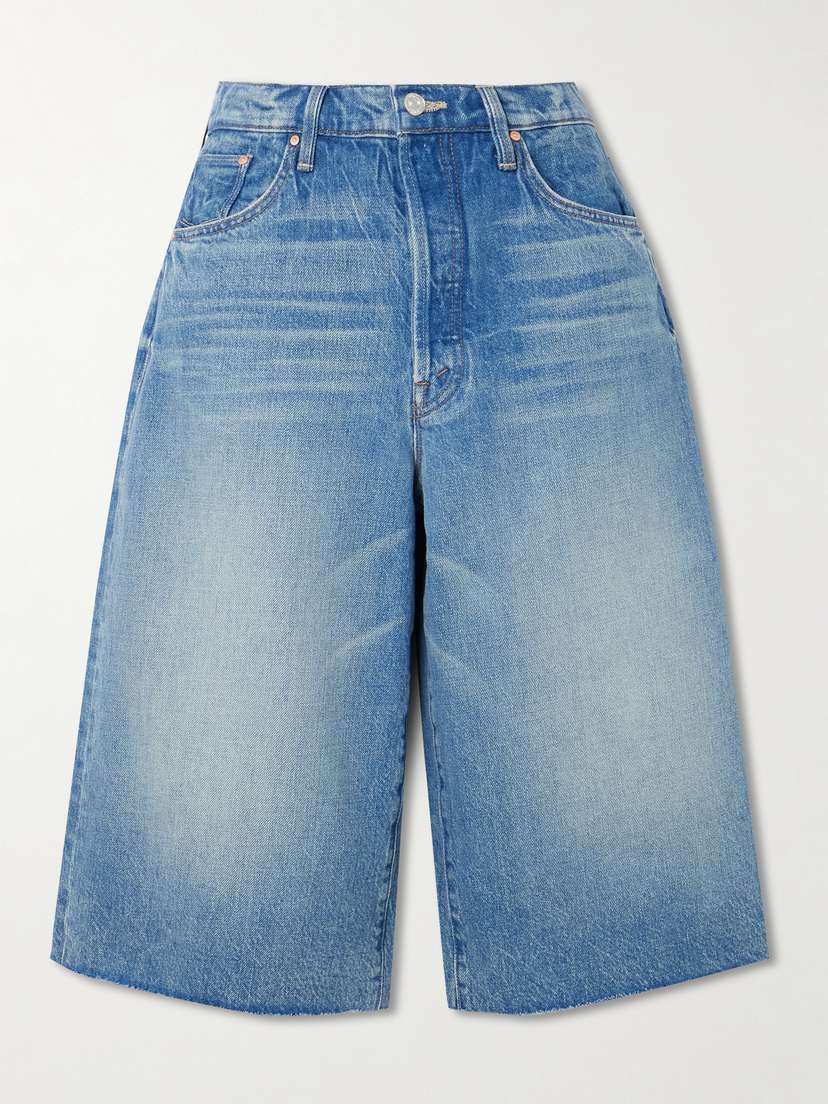 Mother The Whole Lot Fray Denim Shorts