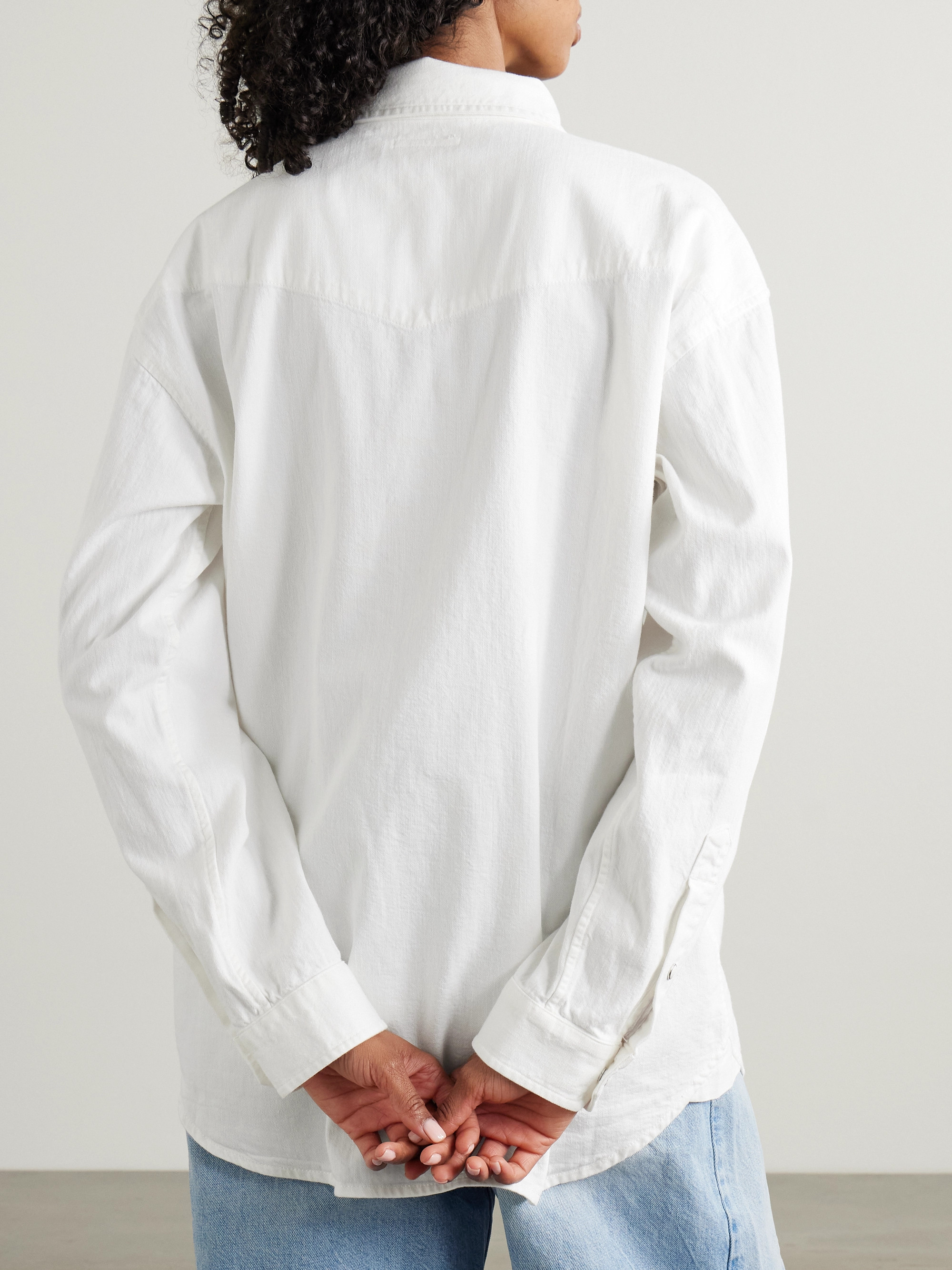 MOTHER The Exes and Oh's denim shirt thumbnail