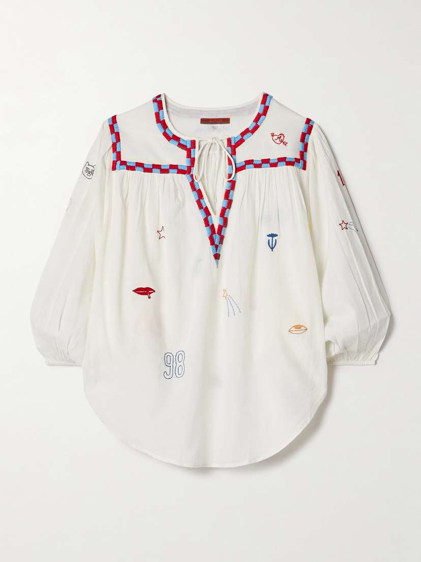 Mother The Breeze Embroidered Cotton-blend Voile Blouse