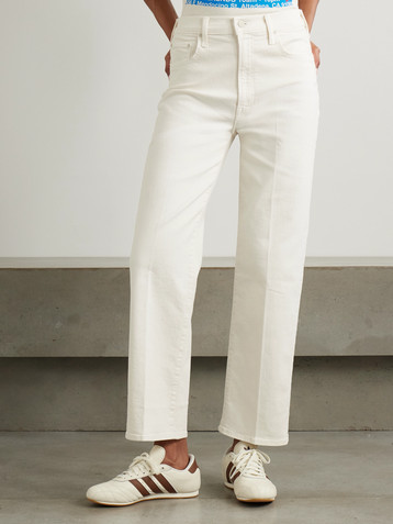 MOTHER The Rambler Zip Ankle cropped straight-leg jeans