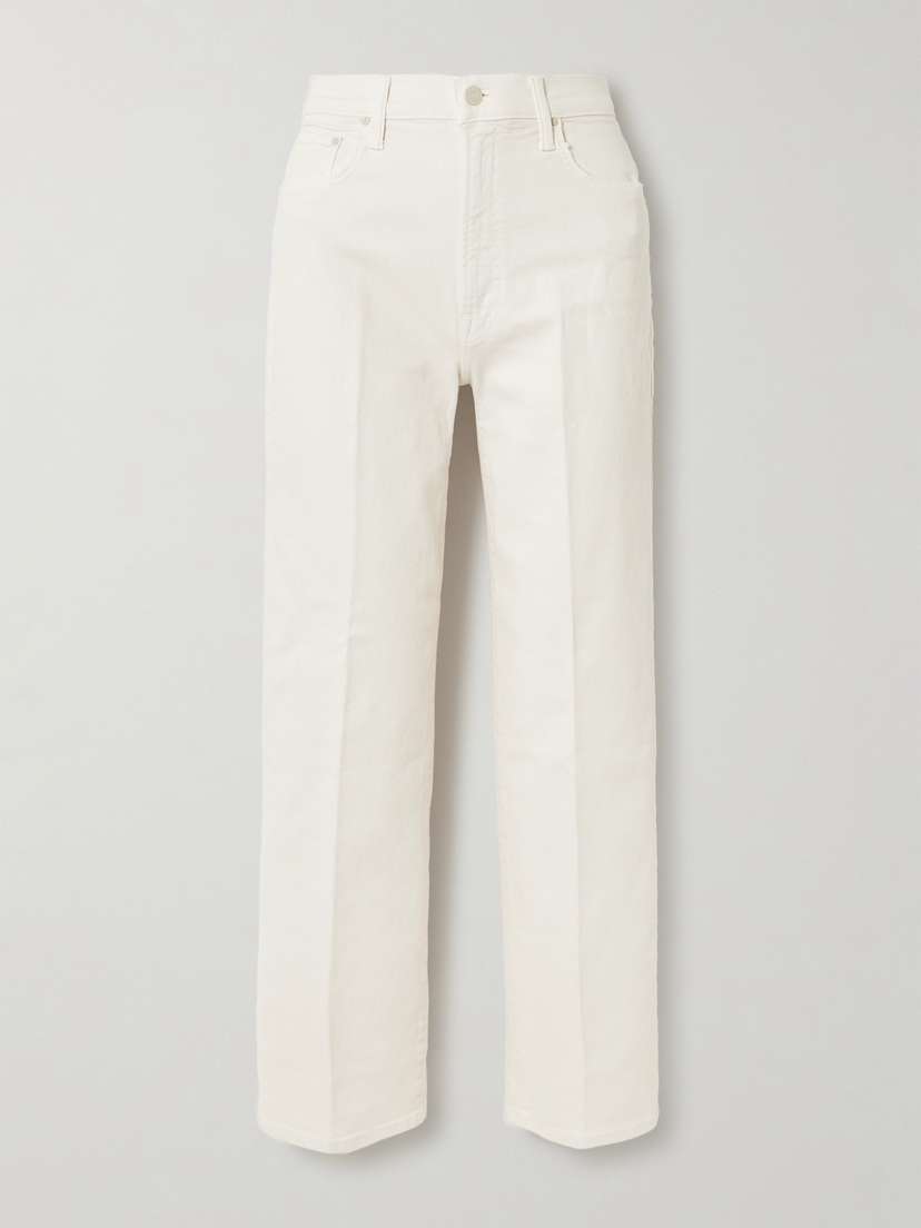 Mother The Rambler Zip Ankle Cropped Straight-leg Jeans