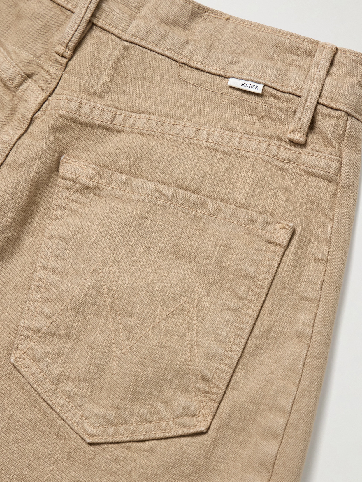 Mother The Dodger Flood High Rise Jeans In Dark Khaki In Brown