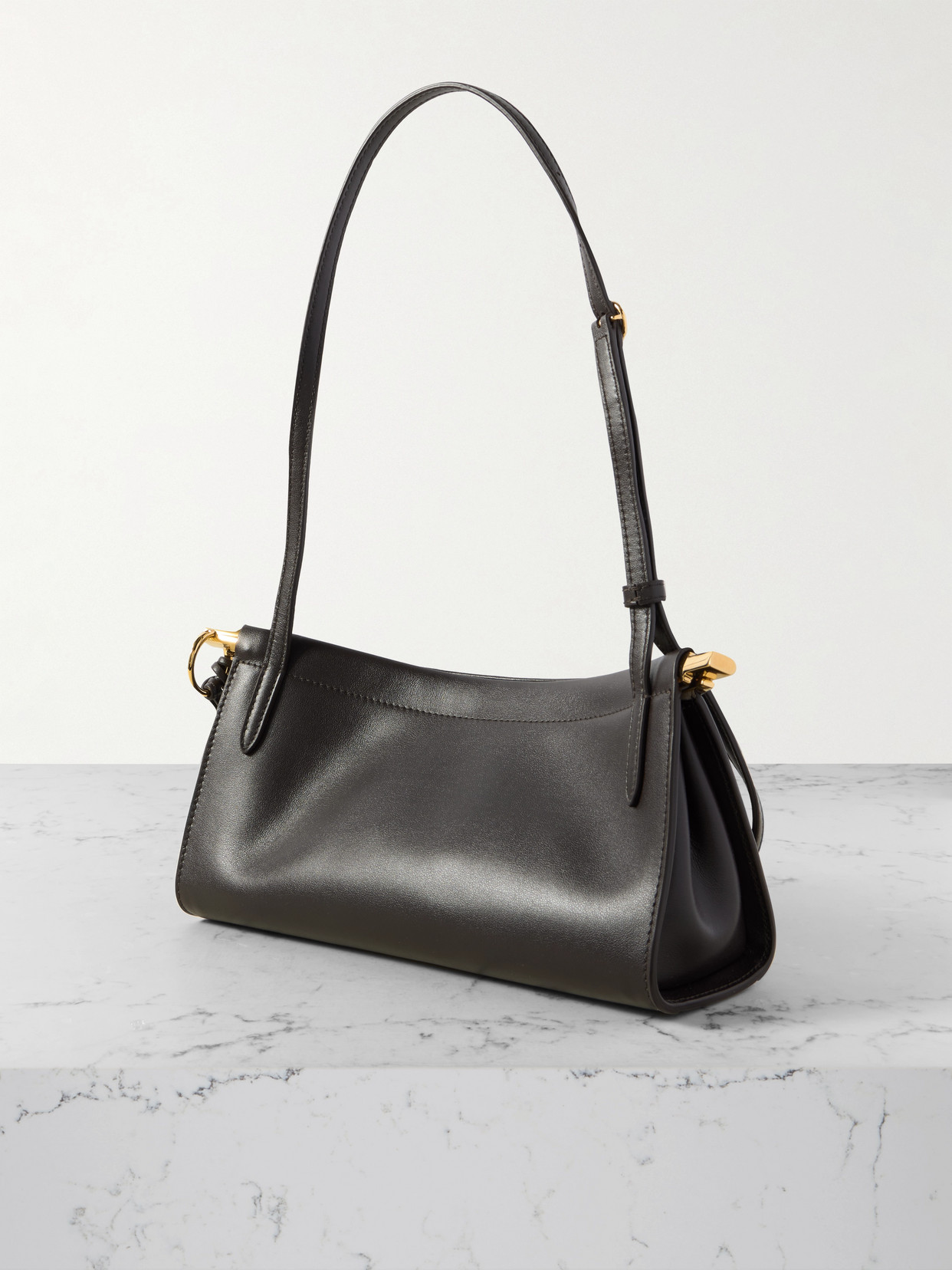 ALAÏA CLICK E/W SMALL LEATHER SHOULDER BAG