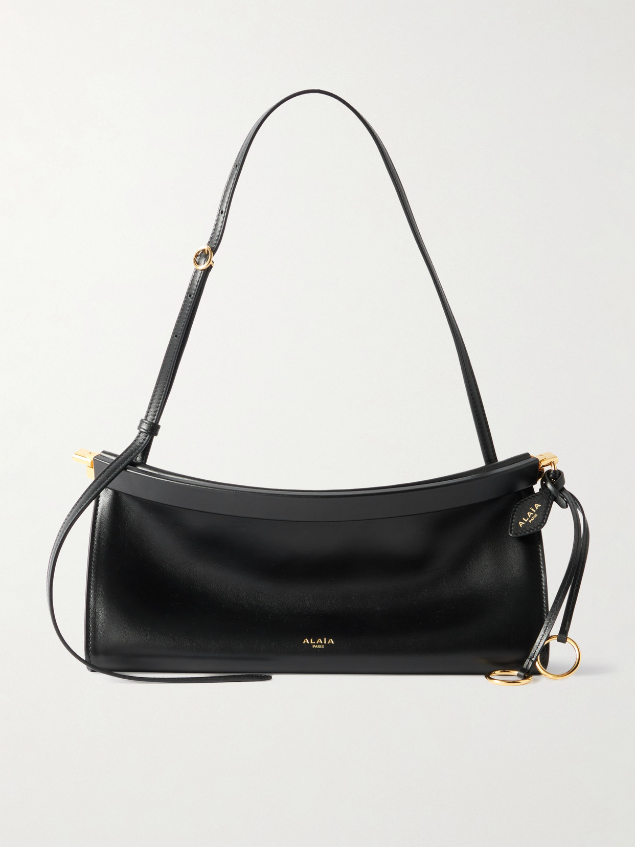 Alaïa Click E/w Medium Leather Shoulder Bag In Black