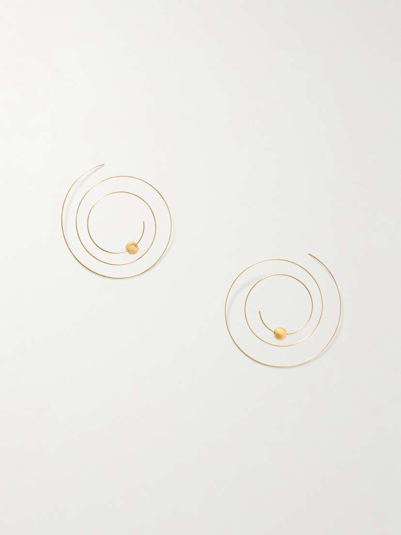 Alaïa Thin Spiral Gold-tone Earrings