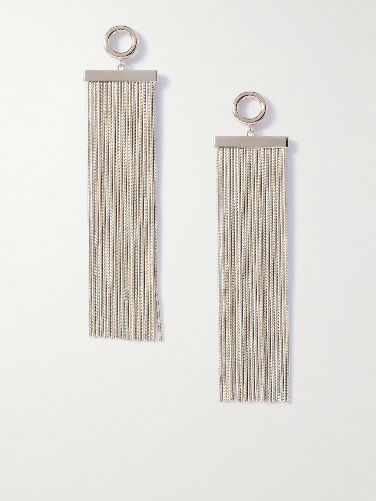 Alaïa Fringed Silver-tone Earrings In Neutral