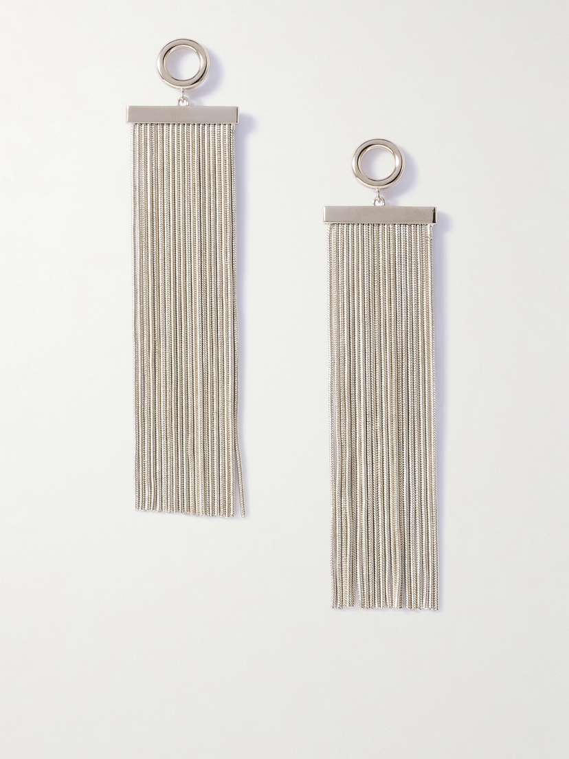 Alaïa Fringed Silver-tone Earrings