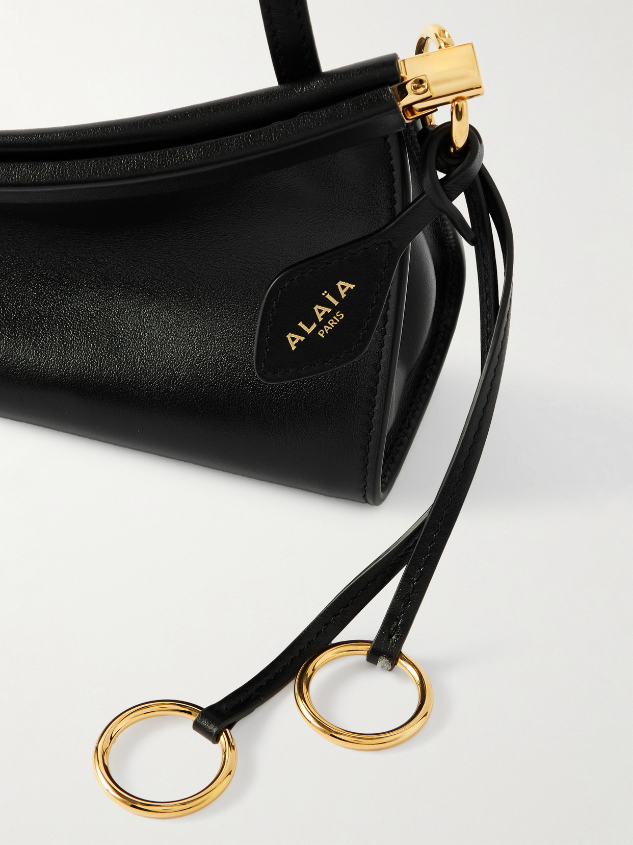 ALAÏA CLICK E/W SMALL LEATHER SHOULDER BAG