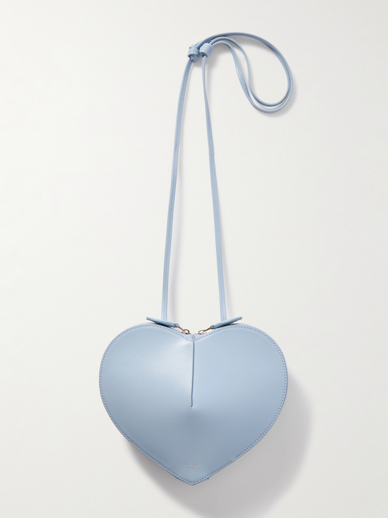 Alaïa Le Coeur Light Blue Leather Crossbody Bag In Blue
