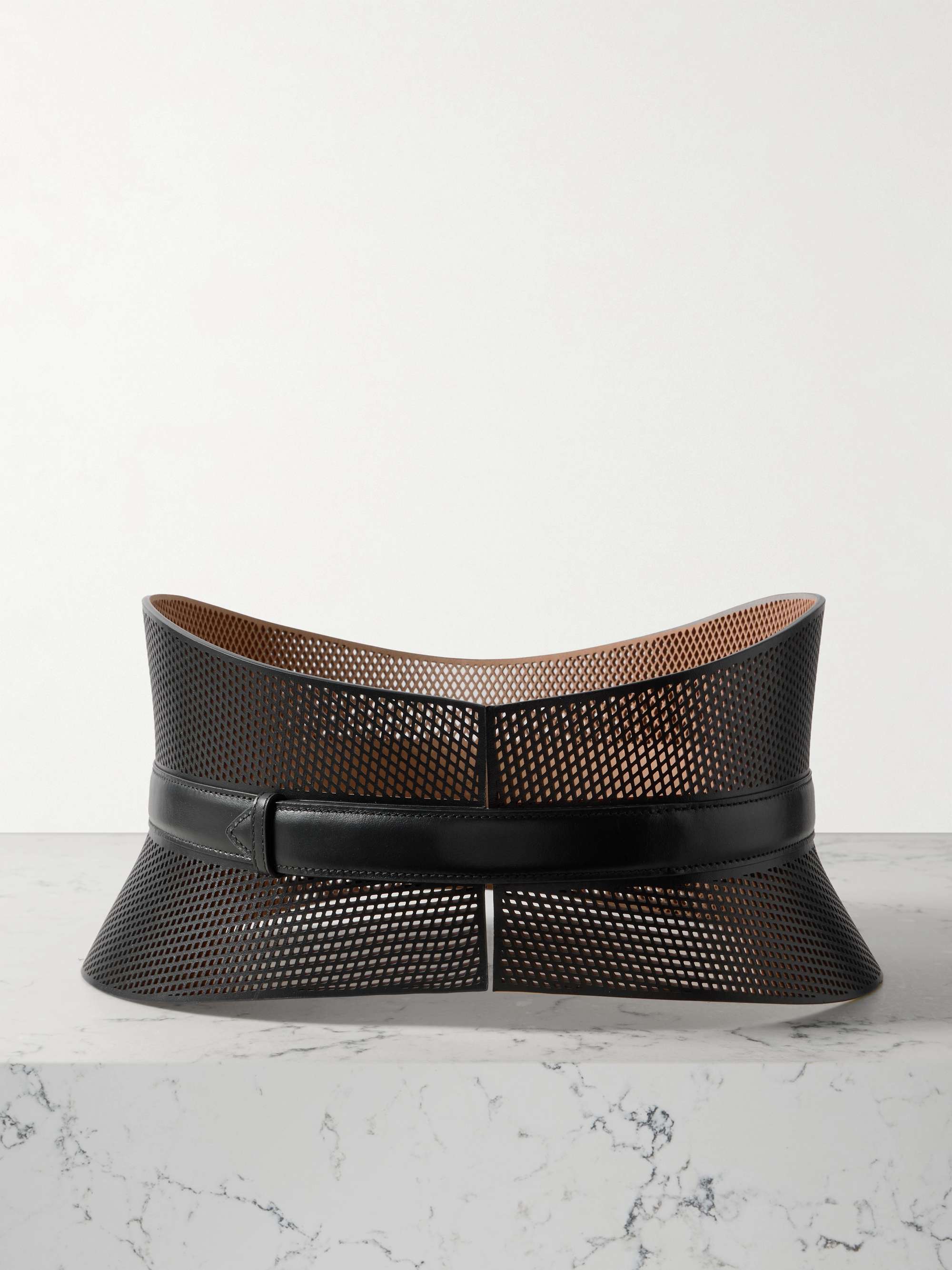 ALAÏA Neo Bustier laser-cut leather belt | NET-A-PORTER