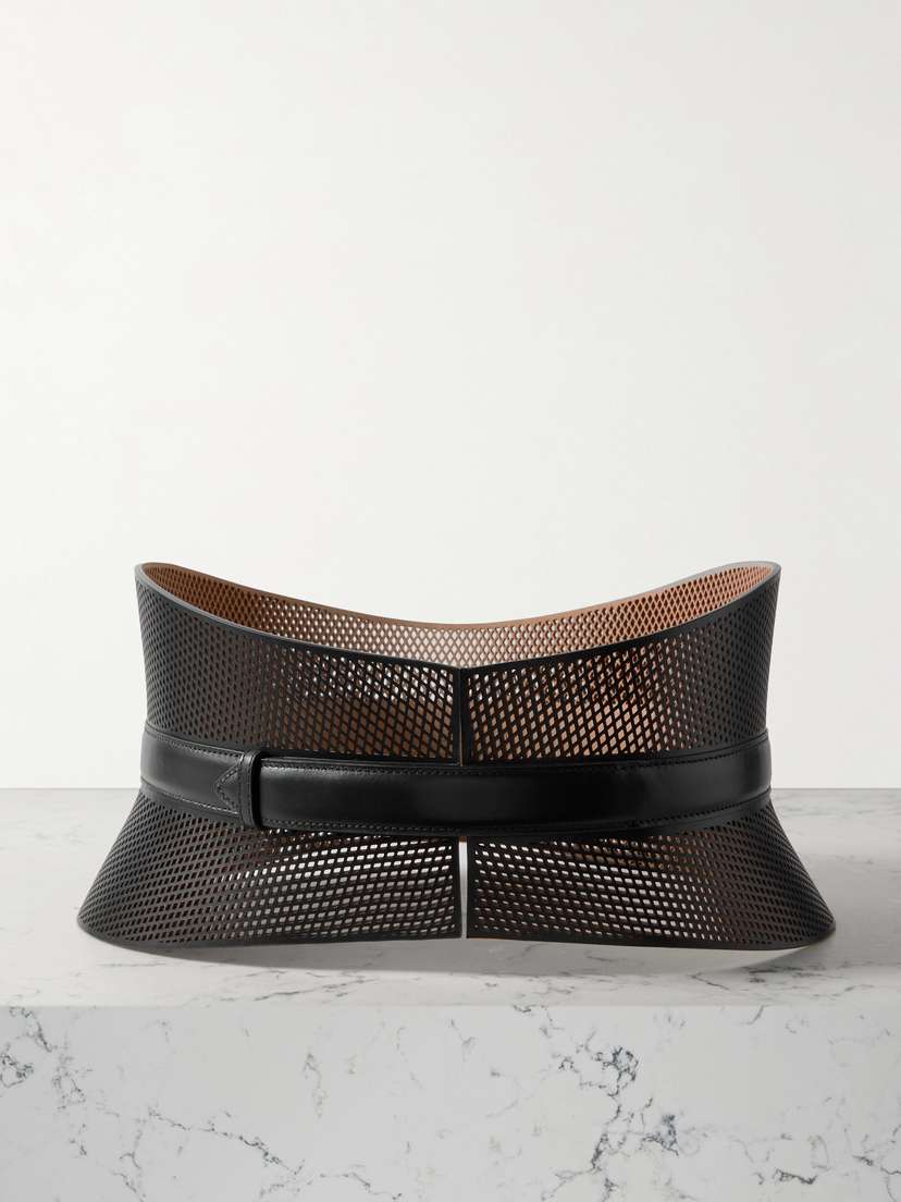 Alaïa Neo Bustier Laser-cut Leather Belt