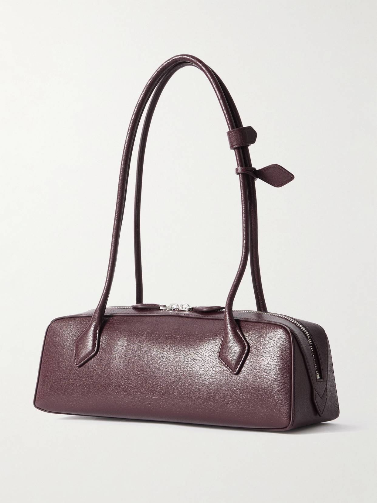 Alaïa Le Teckel Textured-leather Shoulder Bag In Burgundy