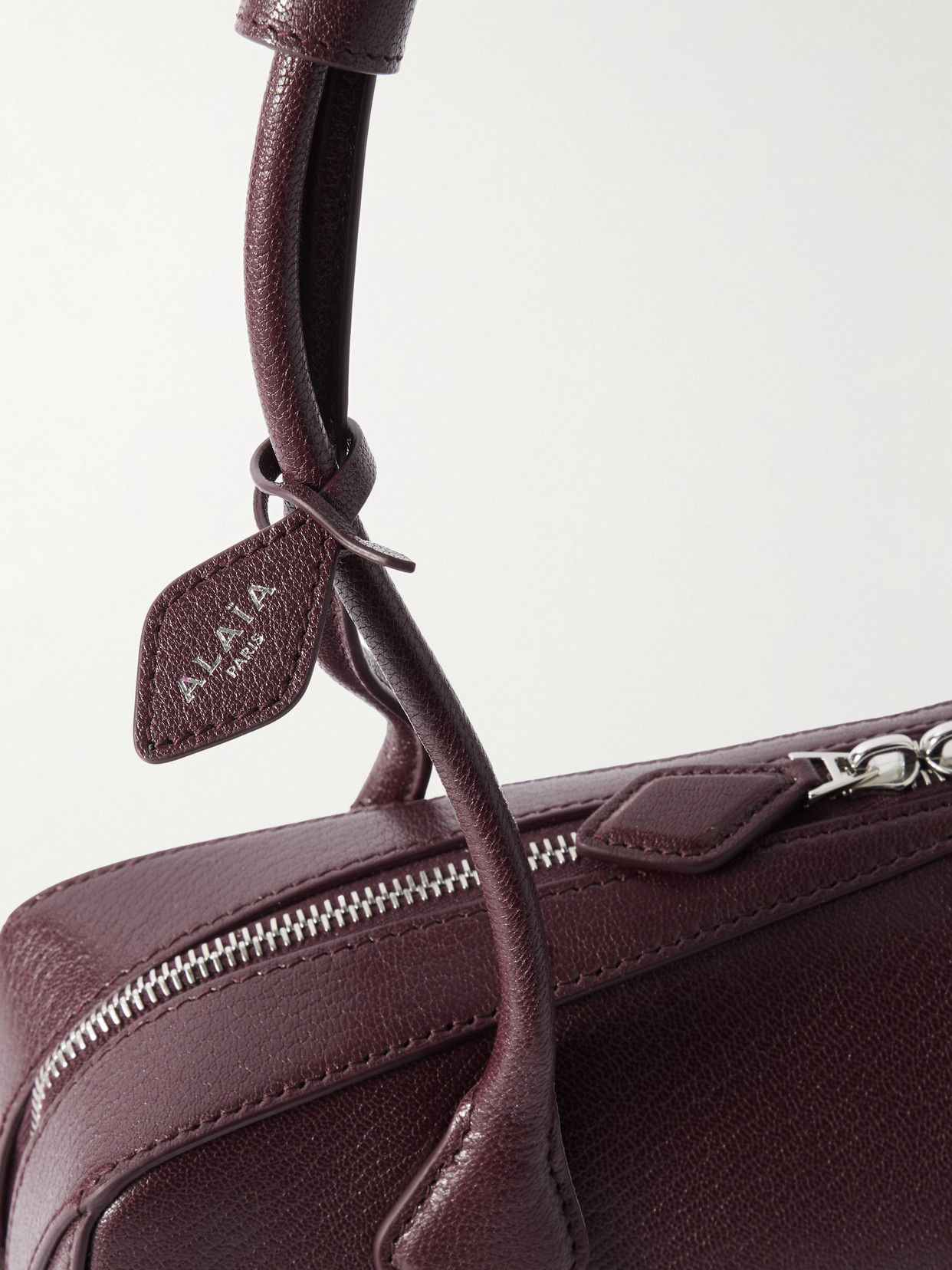 Alaïa Le Teckel Textured-leather Shoulder Bag In Burgundy