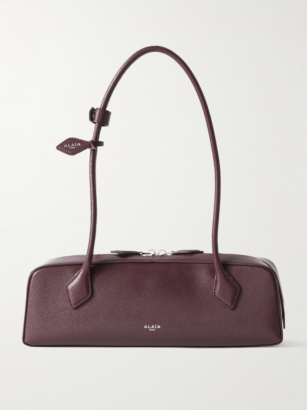 Alaïa Le Teckel Textured-leather Shoulder Bag In Burgundy
