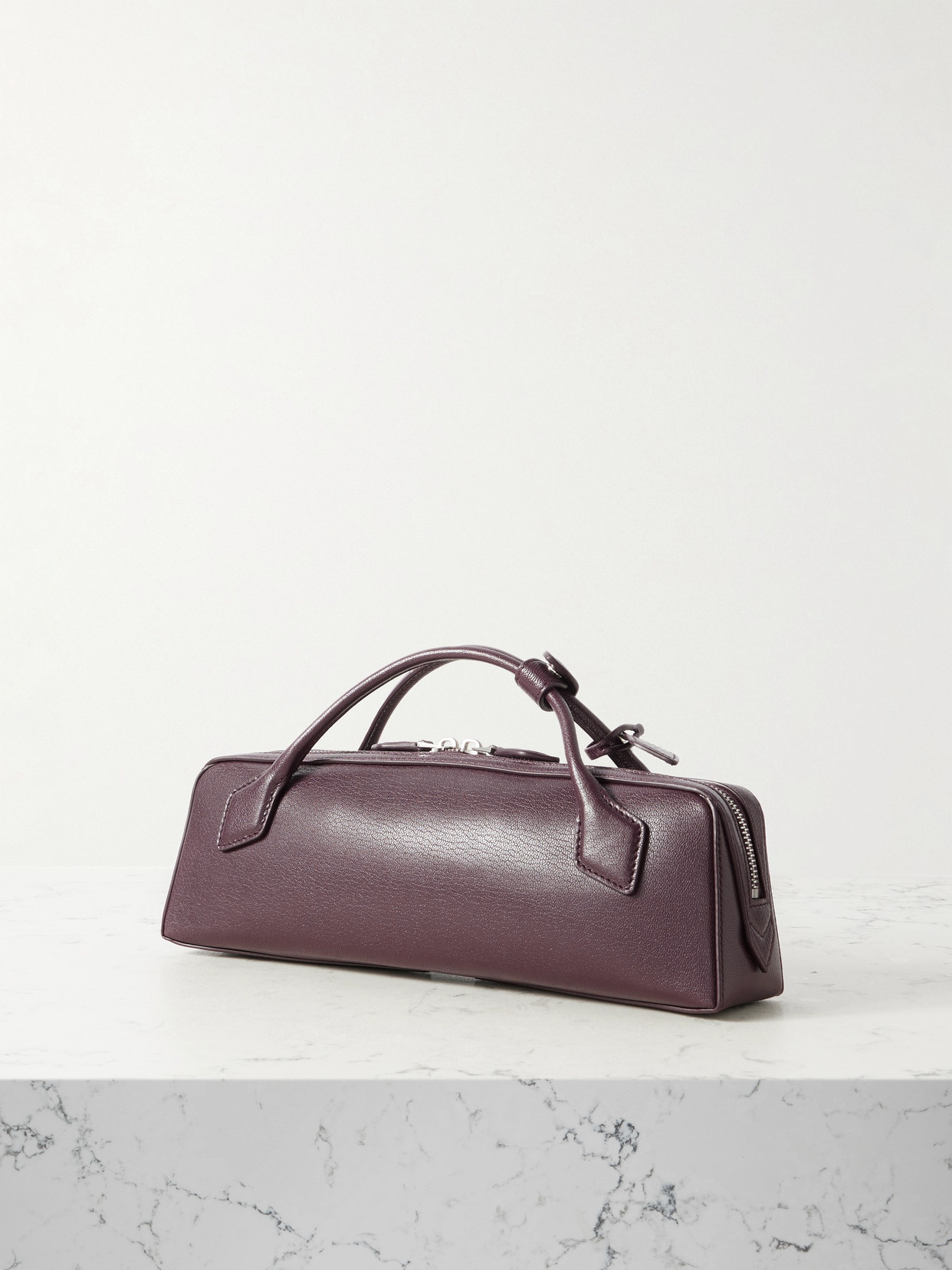 Alaïa Le Teckel Textured-leather Tote In Burgundy