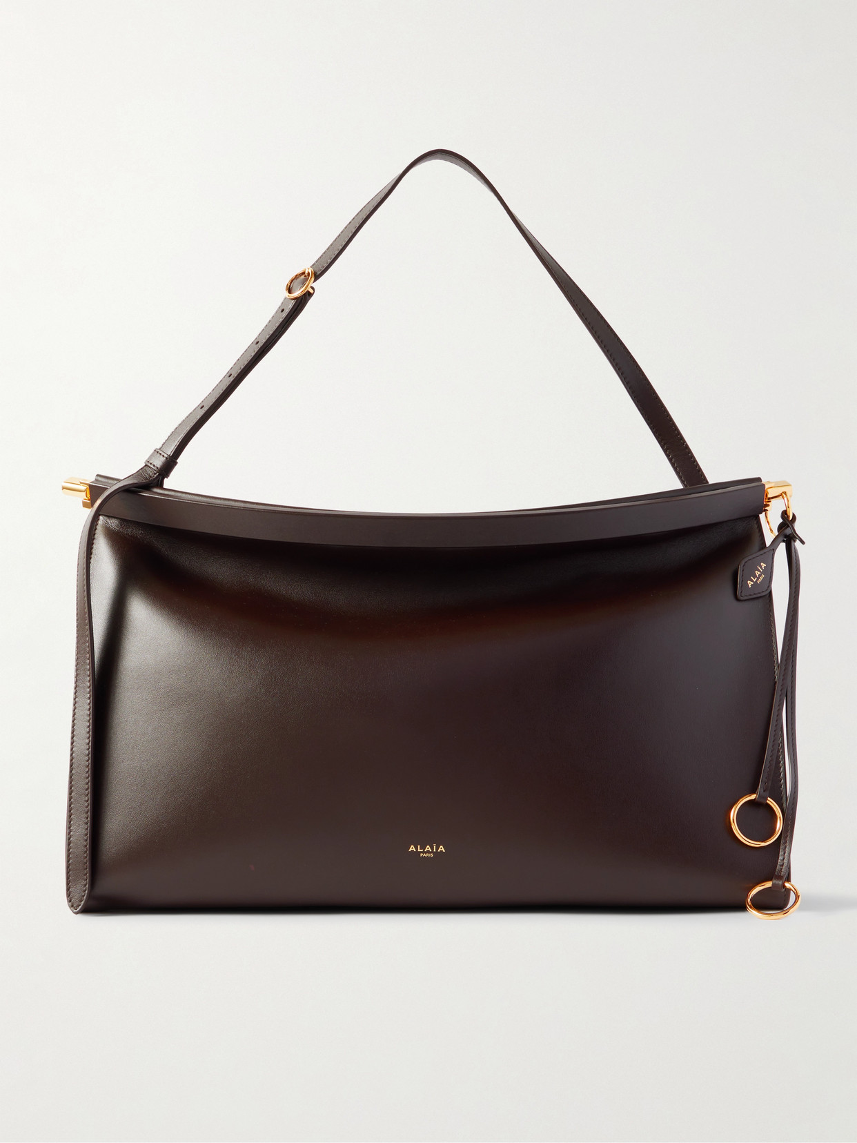 Alaïa Click E/w Large Leather Shoulder Bag In Brown