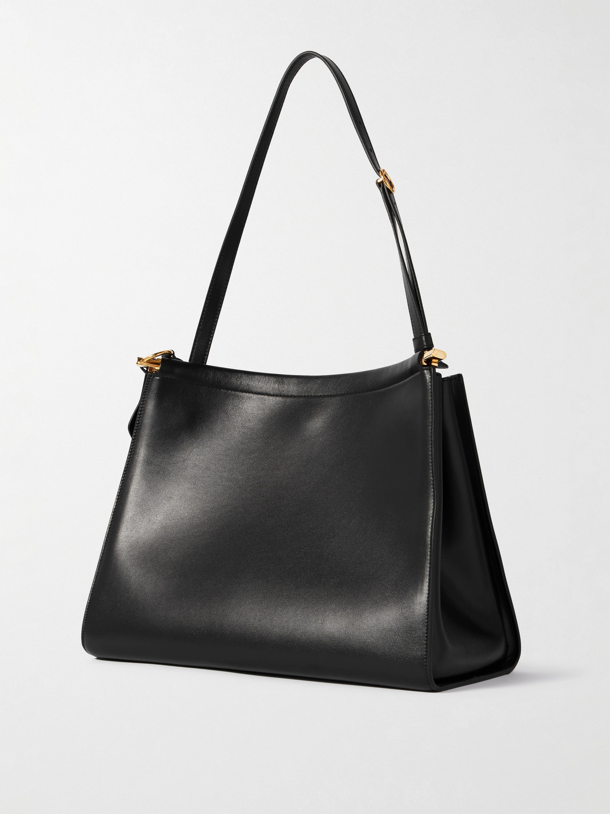 Alaïa Le Click Medium Curve Shoulder Bag In Glossy Leather In Black