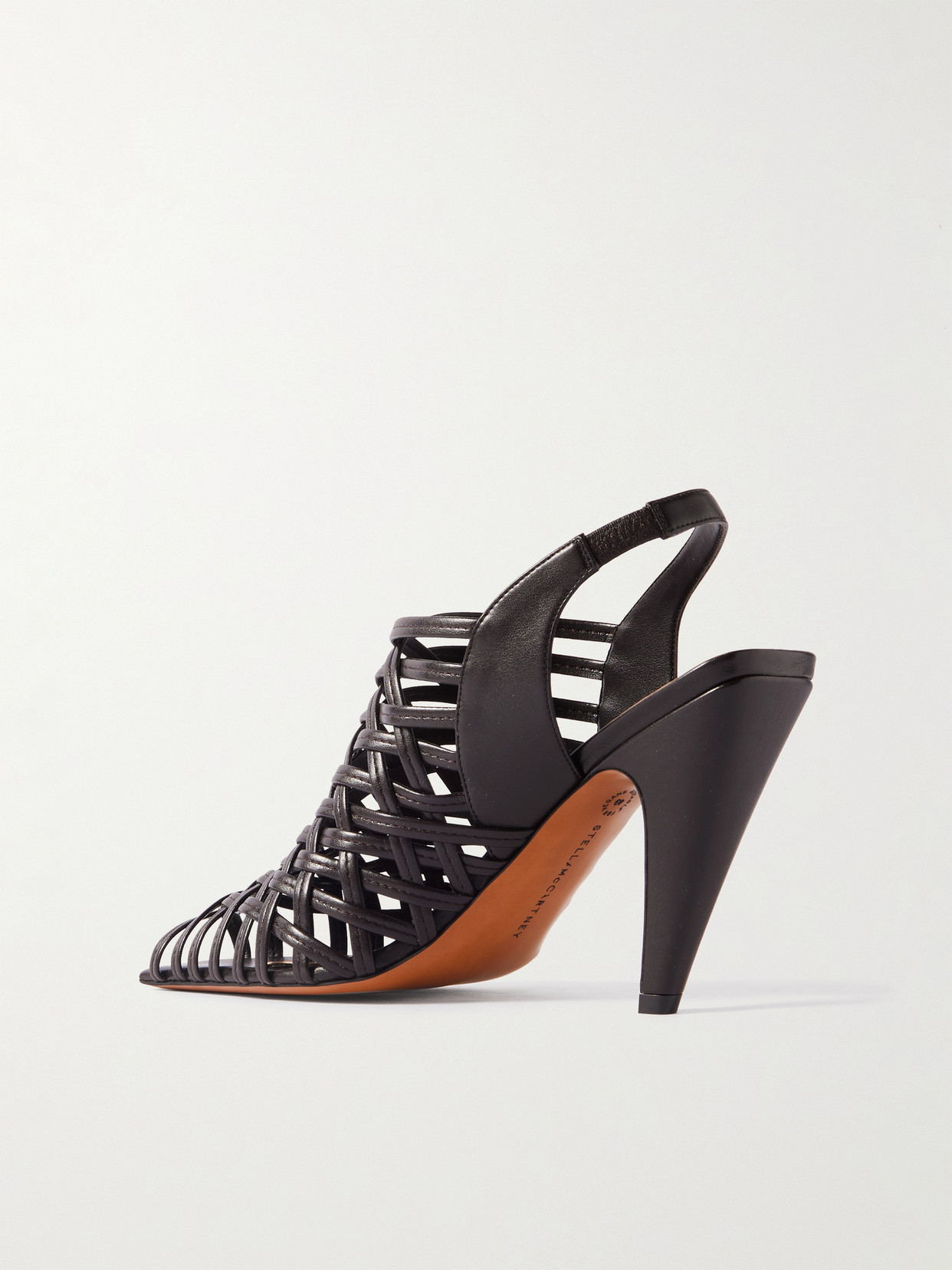 Stella Mccartney Spure Woven Slingback Peep-toe Pumps In Brown