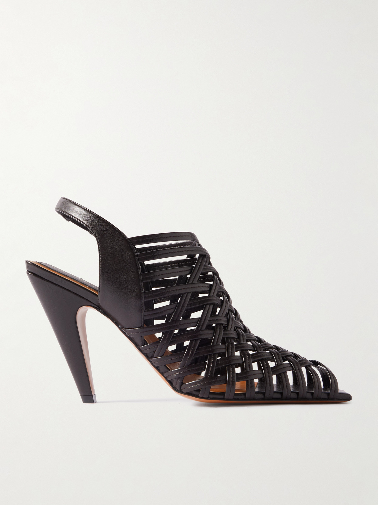 Stella McCartney - Woven Vegan Slingback Pumps - Dark brown