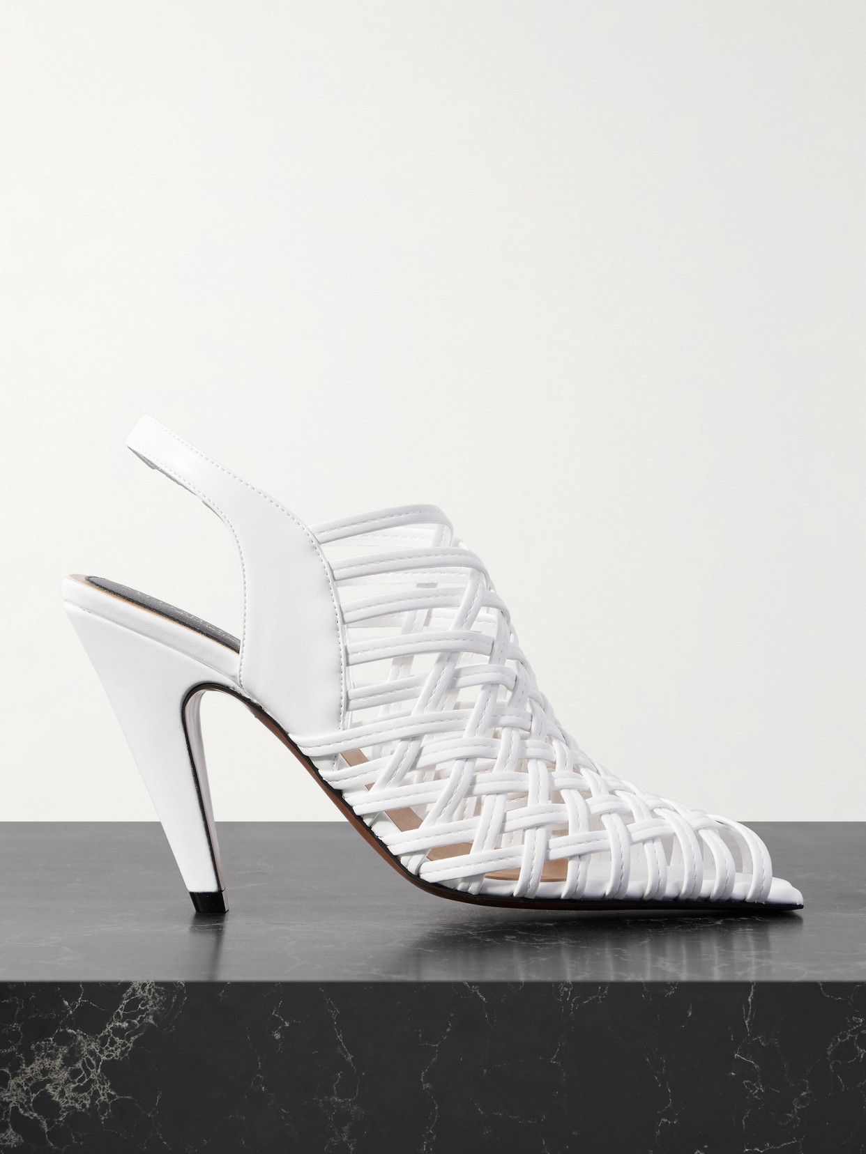 Stella McCartney - Woven Vegan Slingback Pumps - White