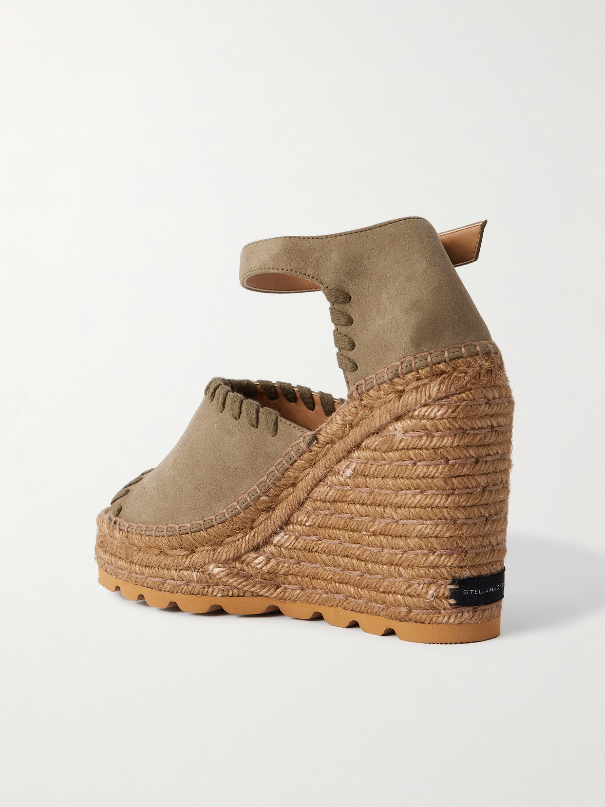 Stella Mccartney Gaia Wedge Espadrilles In Green
